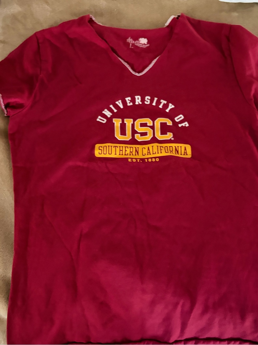 USC women’s Cardinal fitted V-Neck T-Shirt - Southern California